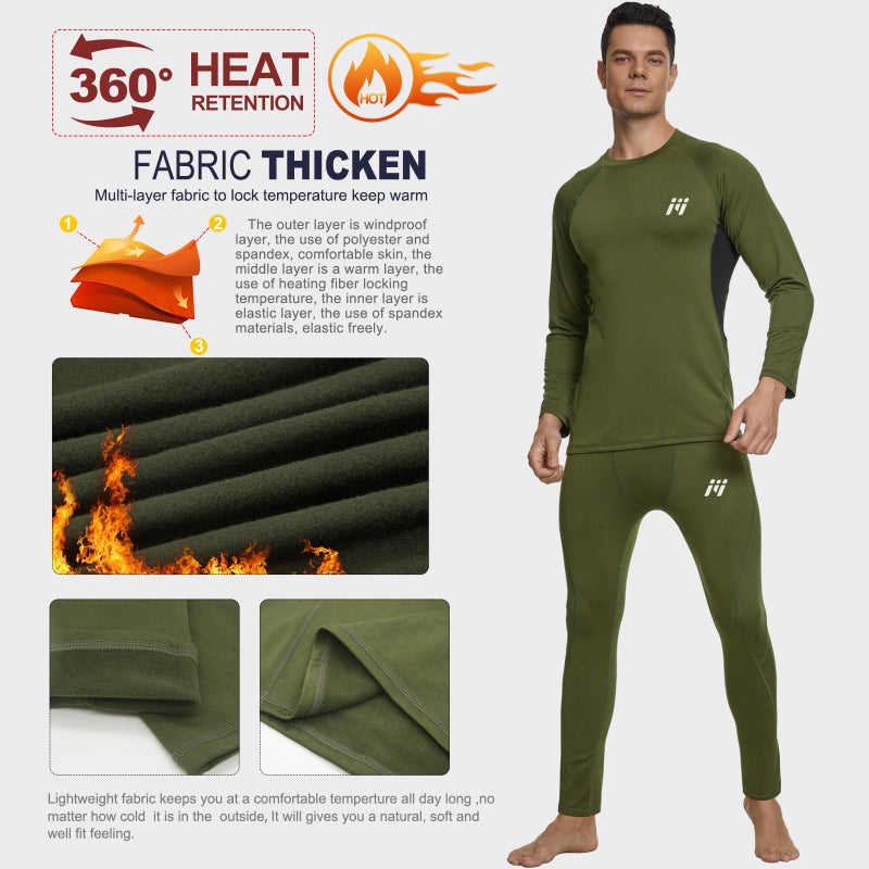 MEETWEE Men's Long Sleeves, Green, M - Image 3